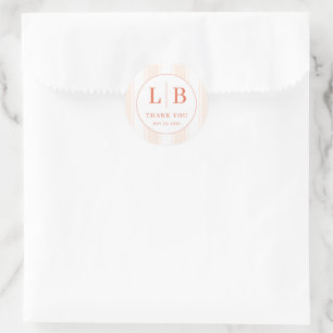 Adesivo Bilhete de Agradecimento Coral Elegante