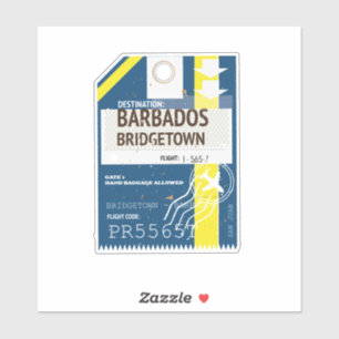 Adesivo Bilhete de viagem de Bridgetown Barbados