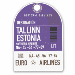 Adesivo Bilhete de viagem Tallinn Estônia