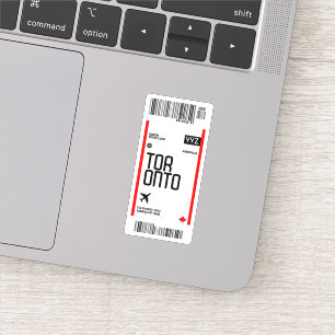 Adesivo Bilhete de Voo de Toronto - Viagem Canadá