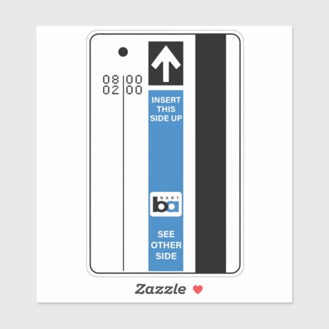Adesivo Bilhete Retro de Trem da BART (Folha)
