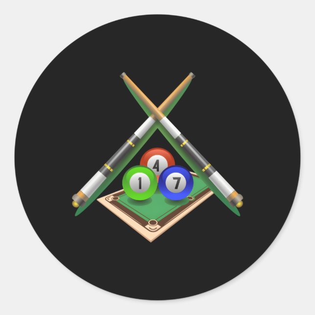 Adesivo Bilhetes Para Bilhares Jogando Piscina (Frente)