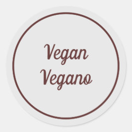 Adesivo Bilingue Cinza Claro Vegano Simples