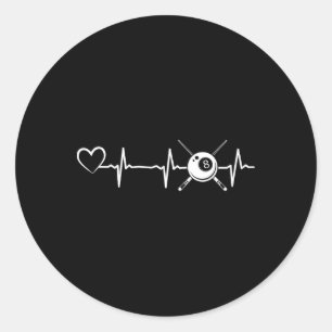 Adesivo Billiard 8-ball Piscina Billiard Heartbeat Heart -