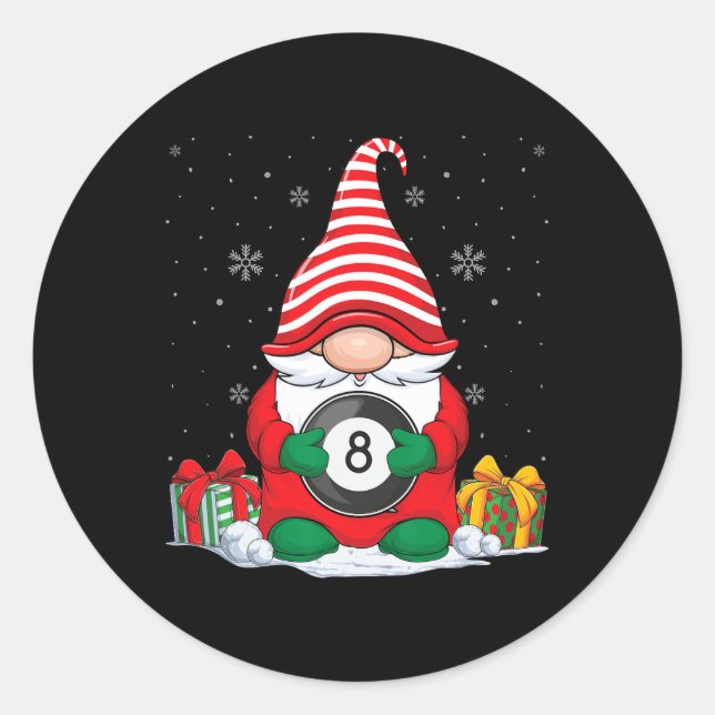 Adesivo Billiard Ball Christmas Gnomos Cute Billiard Ball (Frente)