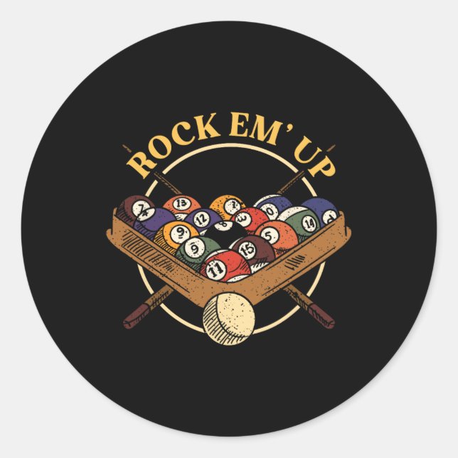 Adesivo Billiard Ball Rack Stick Cue Billiard Player Snoo (Frente)