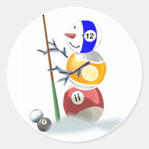 Adesivo Billiard Ball Snowman Natal