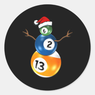 Adesivo Billiard Christmas Snowman com Mesa de Piscina