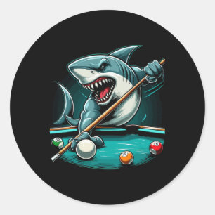 Adesivo Billiard do jogador de Piscina Engraçado do Tubarã