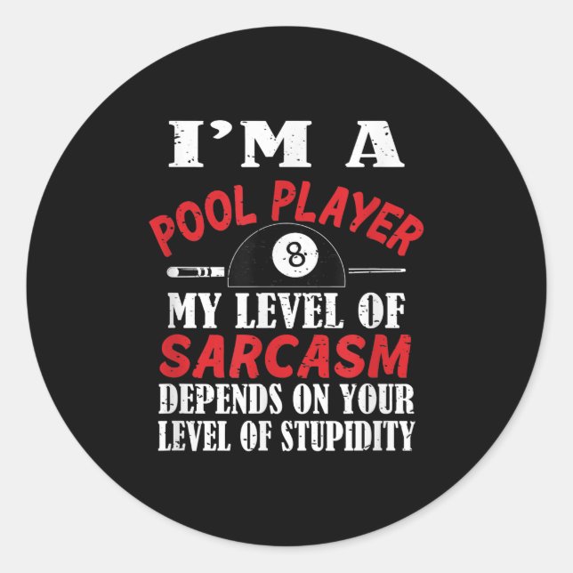 Adesivo Billiard Gift Billiards Piscina Snooker, Sarcasm E (Frente)