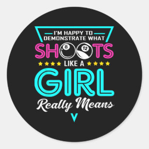 Adesivo Billiard Girl I Shots Like A Girl Roupa Pla
