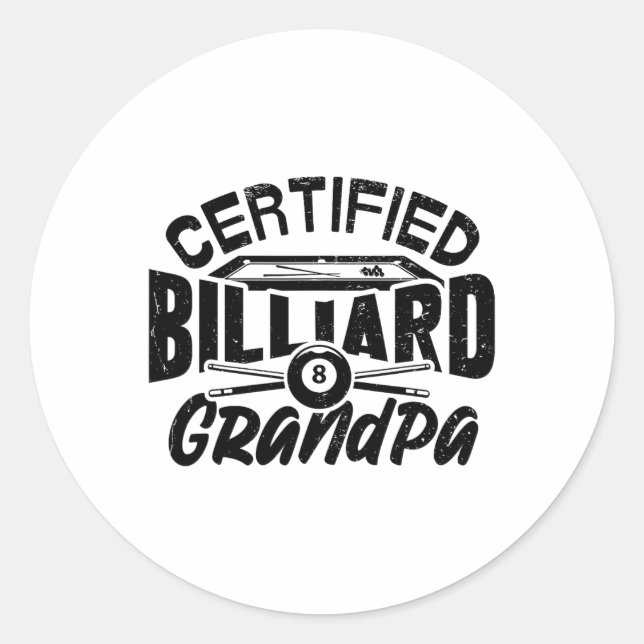 Adesivo Billiard Grandpa Piscina Billiard Player F (Frente)