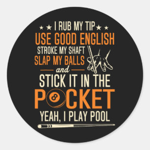 Adesivo Billiard Piscina Jogadores Engraçados Camisa Bilha