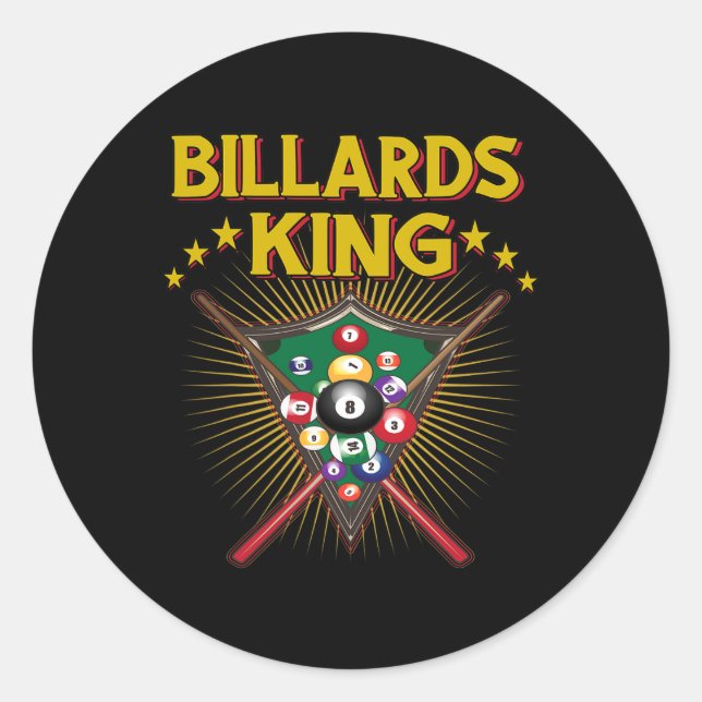 Adesivo Billiard Snooker King Da Billiard 8 Piscina (Frente)