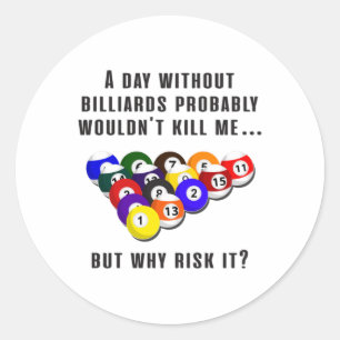 Adesivo Billiard Snooker Piscina Billiards Engraçada Idei