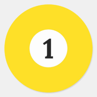 Adesivo Billiard Solid Yellow Ball 1