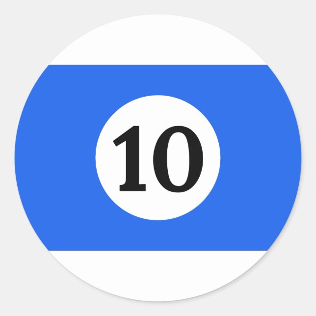 Adesivo Billiard Stripes Blue Ball 10 (Frente)