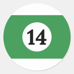 Adesivo Billiard Stripes Green Ball 14