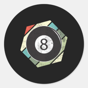 Adesivo Billiards 8 Ball Retro Love For Sport Billiard