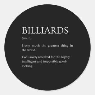 Adesivo Billiards Definition - Engraçado Sarcástico Billia
