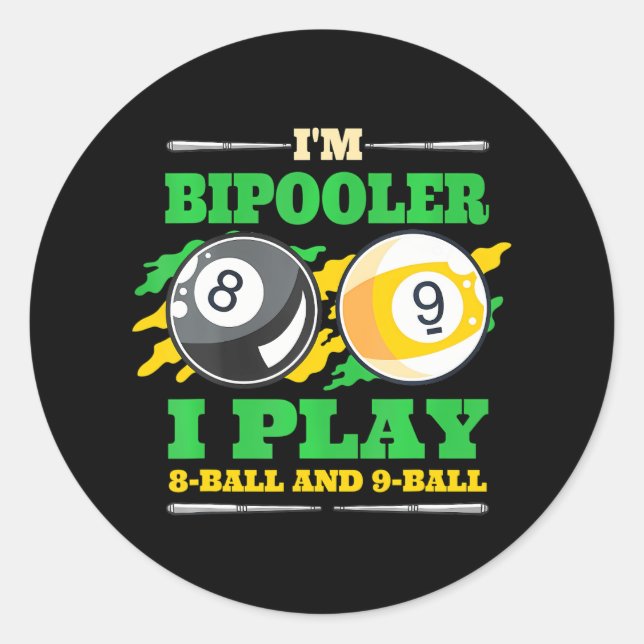 Adesivo Billiards Piscina Billiards Eu Sou Bipooler 9 Ball (Frente)