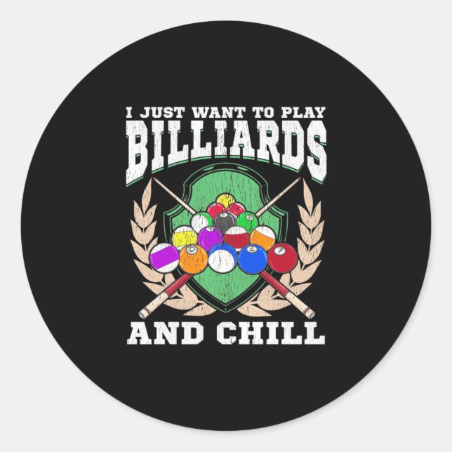 Adesivo Billiards Player | Play Billiards And Chill (Frente)