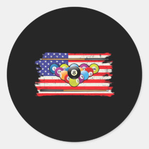 Adesivo Billiards Vintage American Flag Cue Piscina Billia
