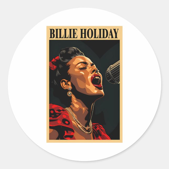 Adesivo Billie Holiday (Frente)