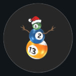 Adesivo Billiers Christmas Snowman com Piscina Mesa Balls<br><div class="desc">Billiers Christmas Snowman com Piscina Mesa Balls</div>