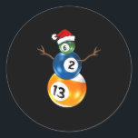 Adesivo Billiers Christmas Snowman com Piscina Mesa Balls<br><div class="desc">Billiers Christmas Snowman com Piscina Mesa Balls</div>