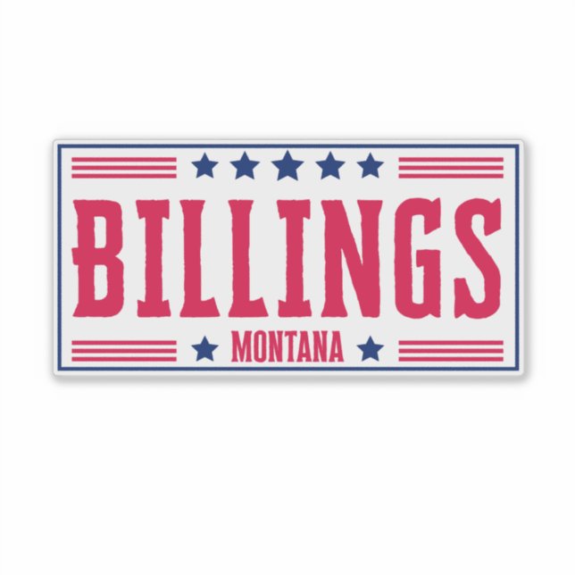 Adesivo BILLINGS MONTANA Stars & Stripes (Frente)
