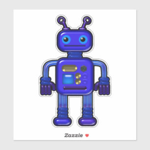 Adesivo Billy the Cute Blue Robot Whimsical