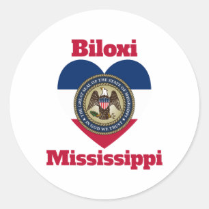 Adesivo Biloxi Mississippi Heart Flag