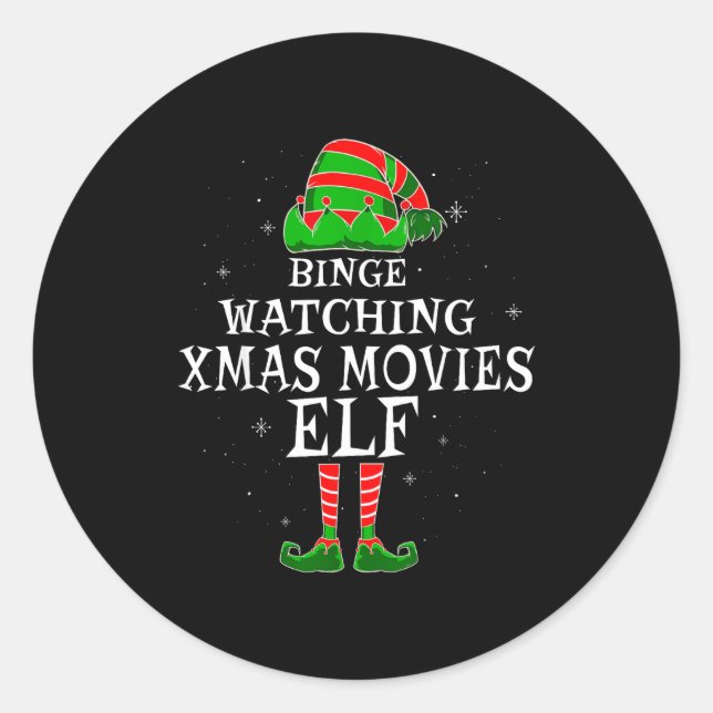 Adesivo Binge Watching Xmas Movies Elf Matching Family Chr (Frente)