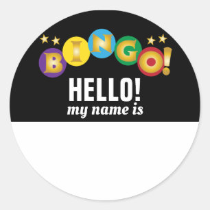 Adesivo Bingo Olá Placa de Nome