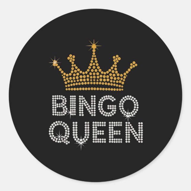 Adesivo Bingo Queen Bingo Player Game Party Funny Women Gi (Frente)