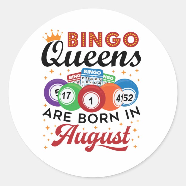 Adesivo Bingo Queens São Nasceres em agosto (Frente)