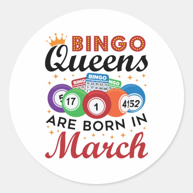 Adesivo Bingo Queens São Nasceres em março (Frente)