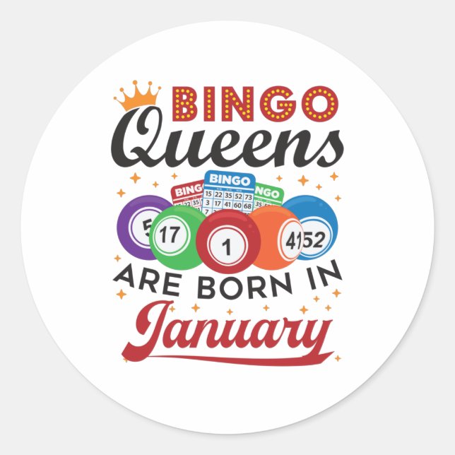 Adesivo Bingo Queens são Nasceres no aniversário de janeir (Frente)