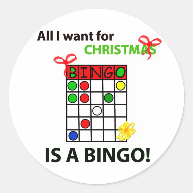 Adesivo BINGO, quero um bingo de Natal (Frente)