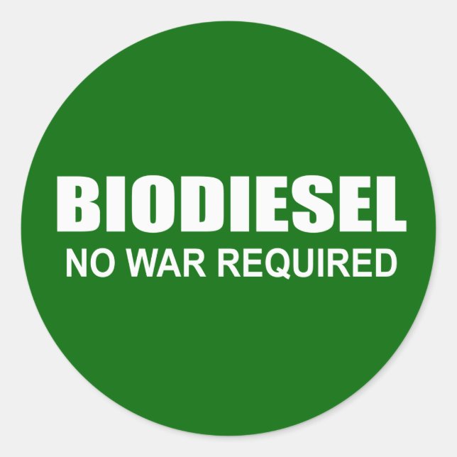 Adesivo Biodiesel: Sem guerra necessário (Frente)