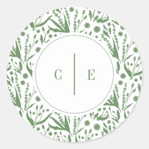 Adesivo Biologia Elegante Clássica no Casamento Verde de S