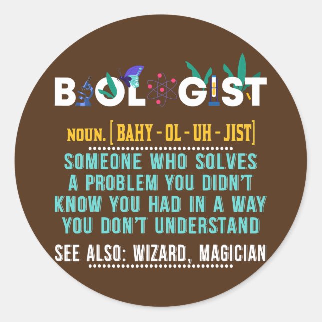 Adesivo Biólogo Funny Gift Para Professora De Biologia (Frente)