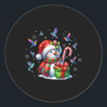 Adesivo Bird Lover Hummingbird Snowman Santa Hat Christma<br><div class="desc">Bird Lover Hummingbird Snowman Papai Noel Noel Luzes de Natal</div>