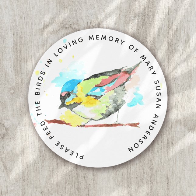 Adesivo Bird Seed In Loving Memory Memorial Funeral (Criador carregado)