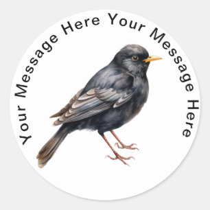 Adesivo Bird Stickers Blackbird Personalizado Bonito