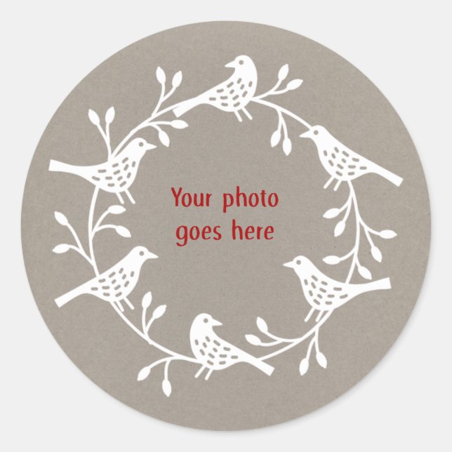 Adesivo Bird Wreath Modern Scandi Foto (Frente)