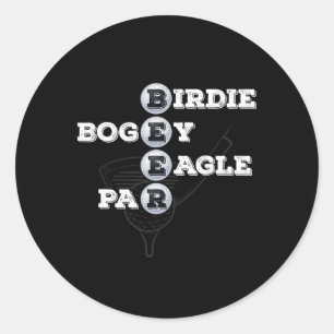 Adesivo Birdie Bogey Eagle Par Beer Golf Ball Golfe Engraç