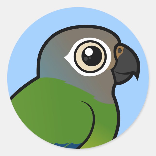 Adesivo Birdorable Obscuro-dirigiu Conure (Frente)