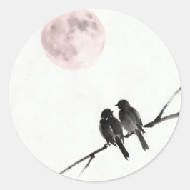 Adesivo Birds Under Blush Moon